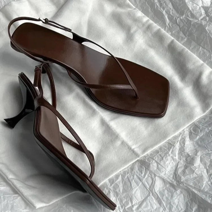 Herlinda | Chic Square Toe Clip-On Sandals