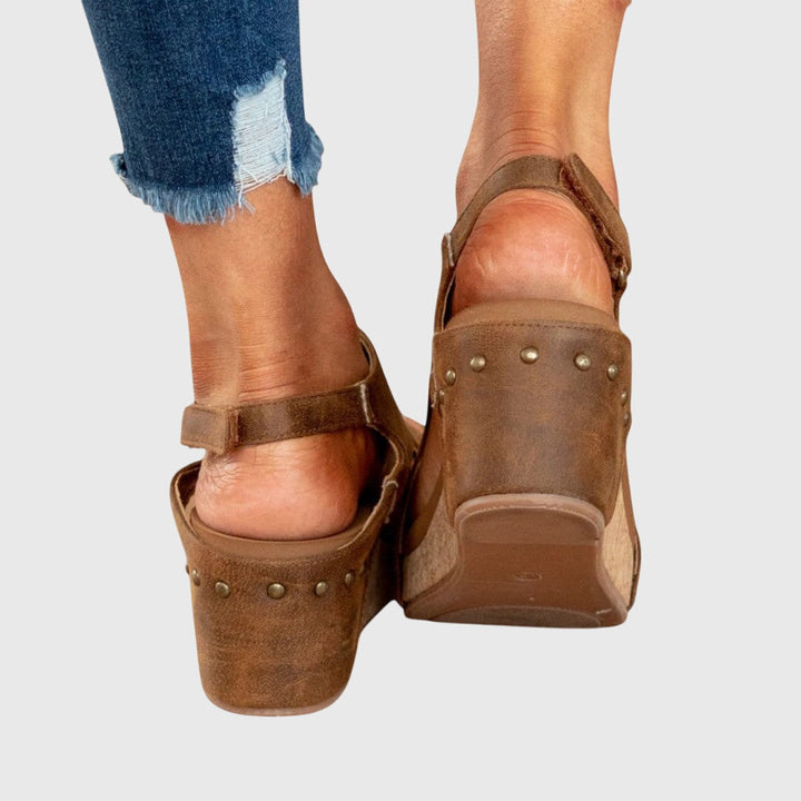 Lena | Women’s Orthopedic Wedge Sandals with Adjustable Strap