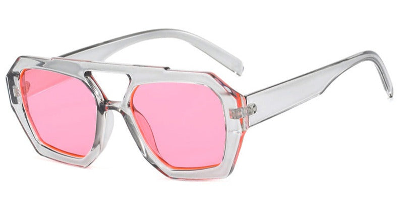 Avery | Women's Geometric Square Sunglasses with Color Tinted Lenses