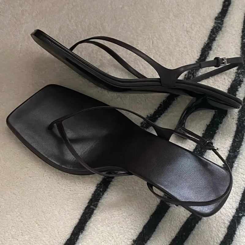Herlinda | Chic Square Toe Clip-On Sandals