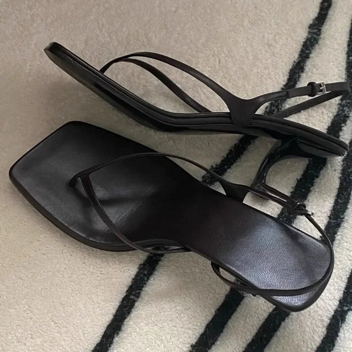 Herlinda | Chic Square Toe Clip-On Sandals