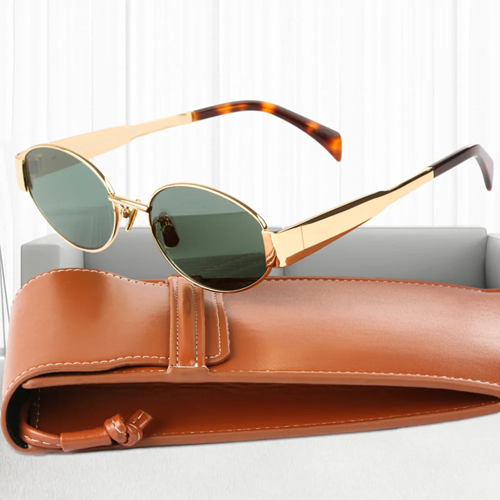 Isla | Women's Oval Sunglasses with Metal Frame