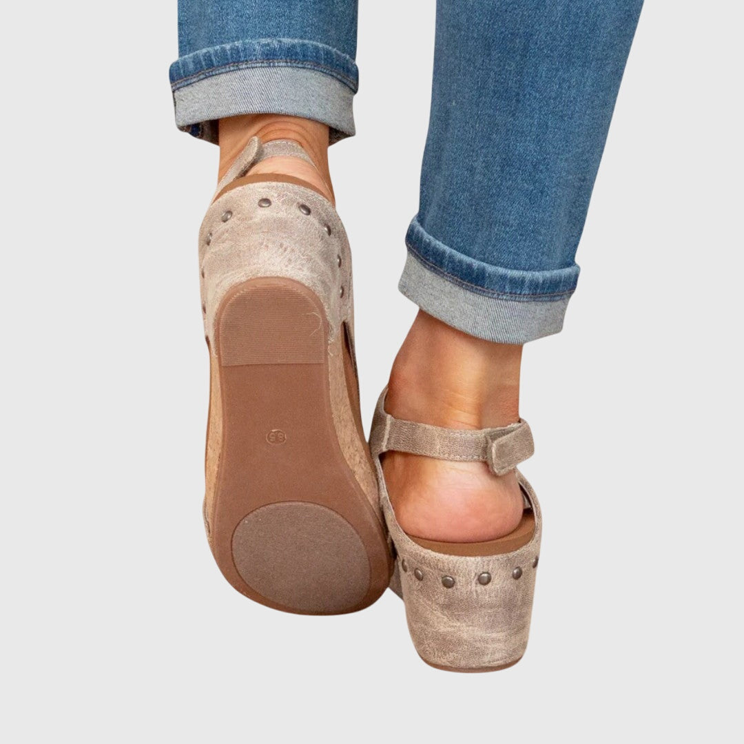 Lena | Women’s Orthopedic Wedge Sandals with Adjustable Strap