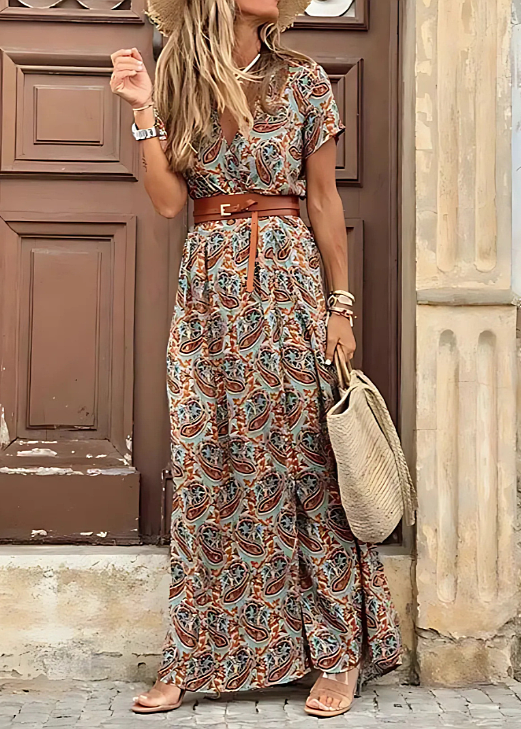 Jessa | Women's Boho Maxi Dress with Matching Belt