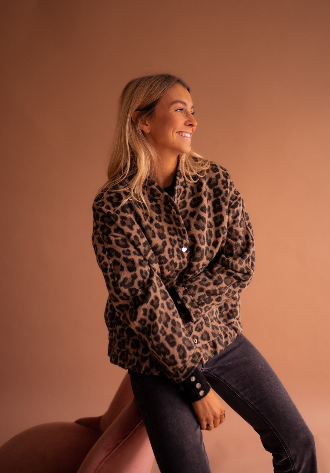 Rita | Trendy Jacket with Leopard Print