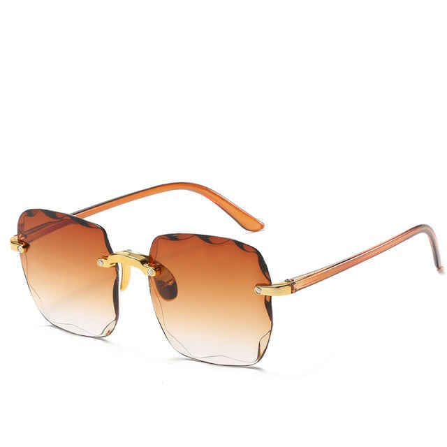 Sofia | Women's Rimless Square Sunglasses with Gradient Lenses