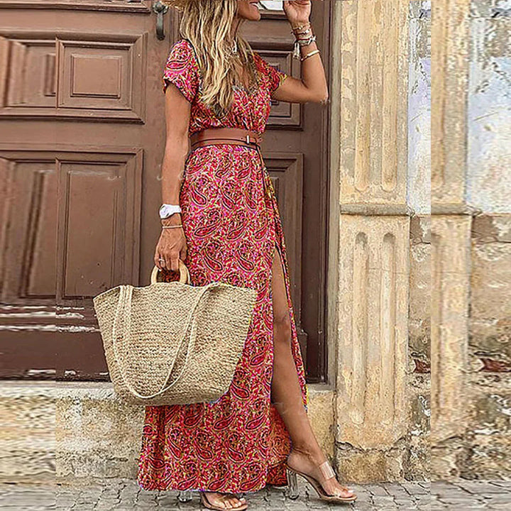 Jessa | Women's Boho Maxi Dress with Matching Belt