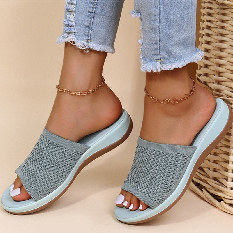 Elise | Women's Orthopedic Slide Sandals with Breathable Knit Upper